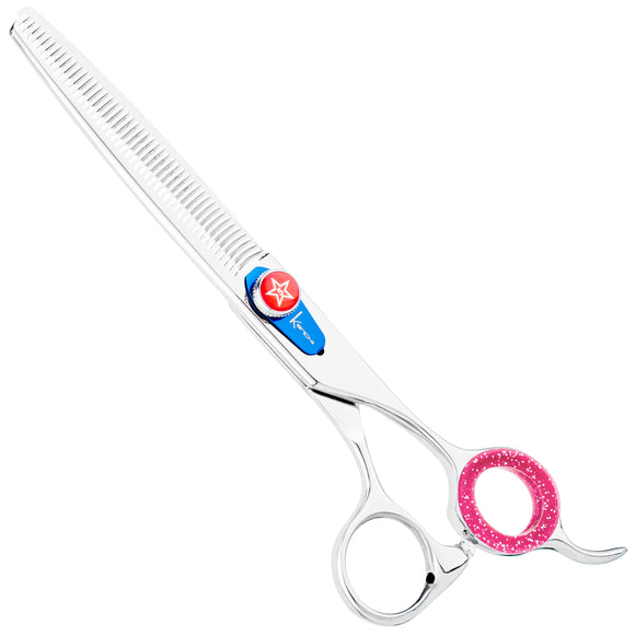 Kenchii Five Star Offset Blenders 6.5" – Single-Sided Thinning Shears with 46 Micro-Grind Teeth