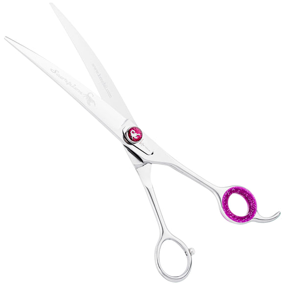 Kenchii Scorpion Curved Grooming Scissors – 9 Inch, Ergonomic Handle, Professional Precision