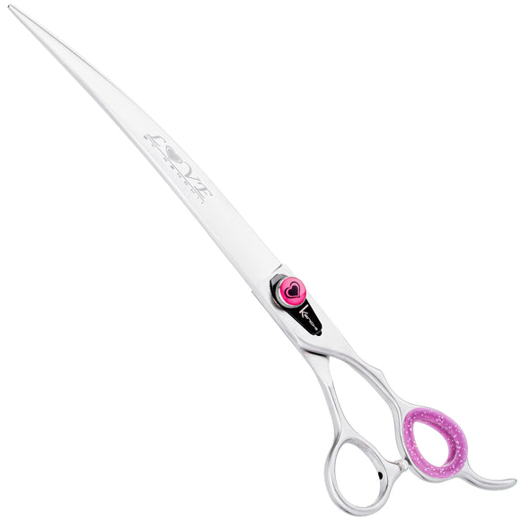 Kenchii Love Curved Grooming Scissors – 9 Inch, Ergonomic Handle, Professional Precision