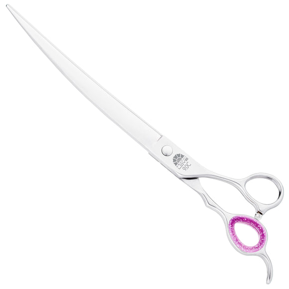 Kenchii Love Curved Grooming Scissors – 9 Inch, Ergonomic Handle, Professional Precision