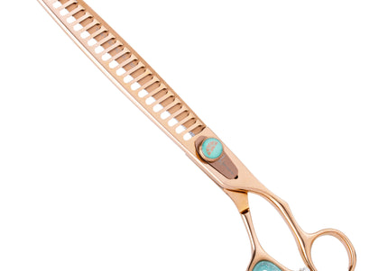 Kenchii Rose Chunkers 8" – Rose Gold Thinning Grooming Scissors, 25 Teeth, Premium Finish
