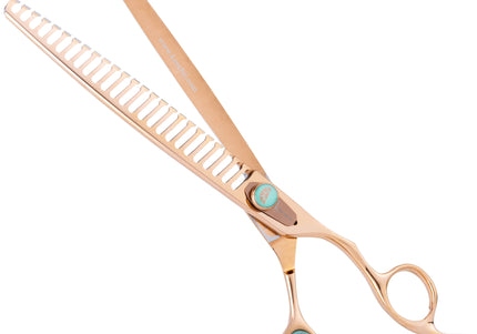 Kenchii Rose Chunkers 8" – Rose Gold Thinning Grooming Scissors, 25 Teeth, Premium Finish