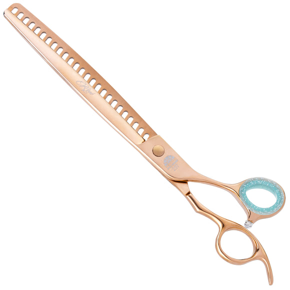 Kenchii Rose Chunkers 8" – Rose Gold Thinning Grooming Scissors, 25 Teeth, Premium Finish