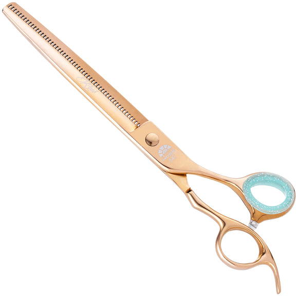 Kenchii Rose Blenders 7.5in – Rose Gold Thinning Shears with 54 Micro-Grind Teeth, Premium Finish