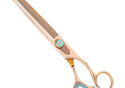 Kenchii Rose Blenders 7.5in – Rose Gold Thinning Shears with 54 Micro-Grind Teeth, Premium Finish