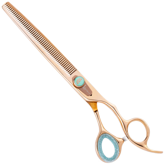 Kenchii Rose Blenders 7.5in – Rose Gold Thinning Shears with 54 Micro-Grind Teeth, Premium Finish