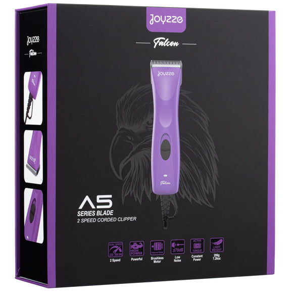 Joyzze Falcon Corded Clipper – Ultra-Light Quiet Grooming Tool with No. 10 Blade, 2 Speeds, Black