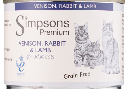 Simpsons Premium Cat Venison, Rabbit & Lamb – Grain-Free Wet Food, 200g, Limited-Time Offer