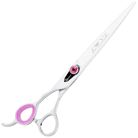 Kenchii Love Lefty Straight Scissors – 7" Professional Left-Handed Grooming Shears with Ergonomic Handle