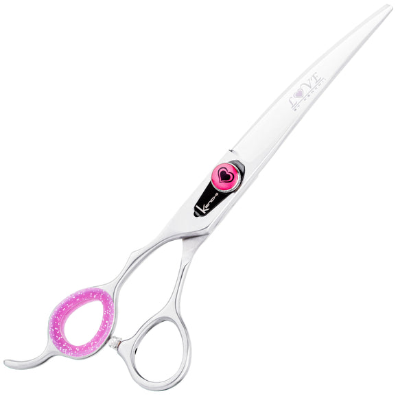 Kenchii Love Lefty Curved Grooming Scissors – 8" Ergonomic Left-Handed Design, Professional Quality