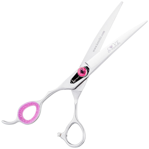 Kenchii Love Lefty Curved Grooming Scissors – 8" Ergonomic Left-Handed Design, Professional Quality
