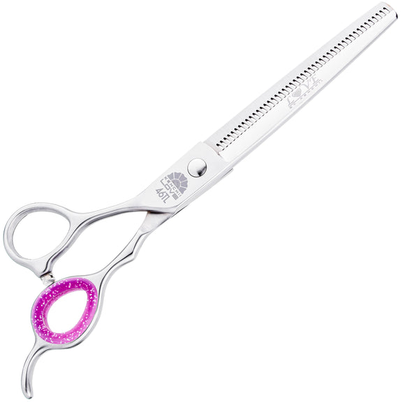 Kenchii Love Left Blenders 7" – Left-Handed Thinning Shears with 46 Micro-Grind Teeth, Ergonomic Design