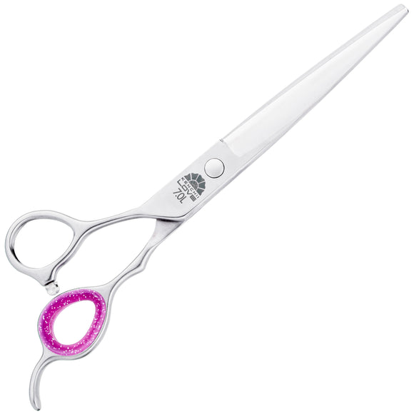 Kenchii Love Lefty Straight Scissors – 7" Professional Left-Handed Grooming Shears with Ergonomic Handle