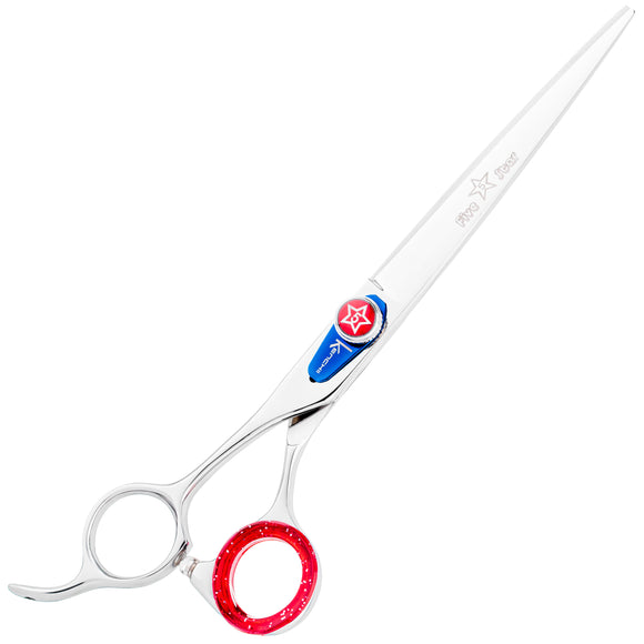 Kenchii Five Star Left Offset Scissors – 8" Straight Left-Handed Grooming Shears, Ergonomic Design