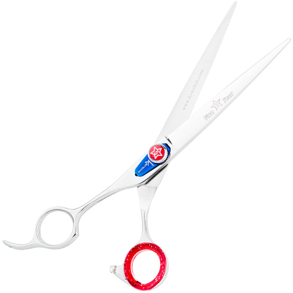 Kenchii Five Star Left Offset Scissors – 8" Straight Left-Handed Grooming Shears, Ergonomic Design
