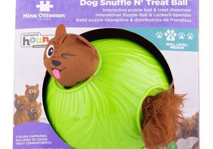 Nina Ottosson Snuffle N' Treat Ball Level 2 Small – Interactive Puzzle Toy with 4 Squirrels
