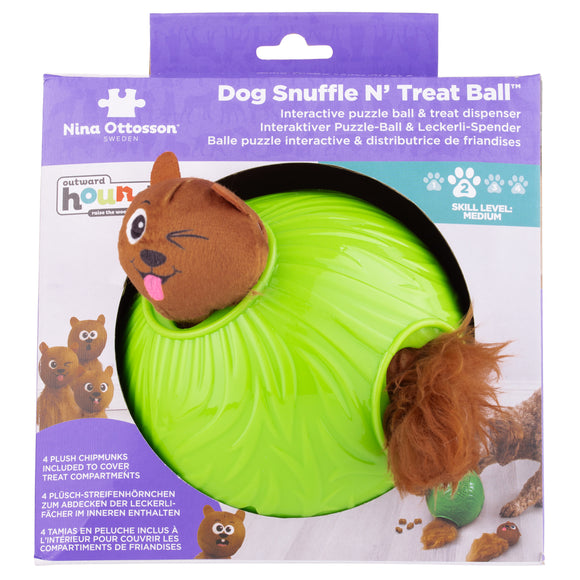 Nina Ottosson Snuffle N' Treat Ball Level 2 Small – Interactive Puzzle Toy with 4 Squirrels