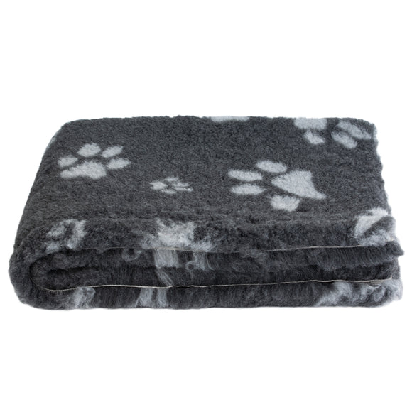 DryBed A+ Anti-Slip Grooming Bed – Graphite-Gray Paws, 150x150cm, Durable Comfort