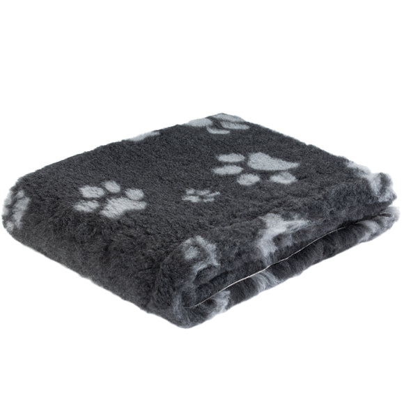 DryBed A+ Anti-Slip Grooming Bed – Graphite-Gray Paws, 150x150cm, Durable Comfort