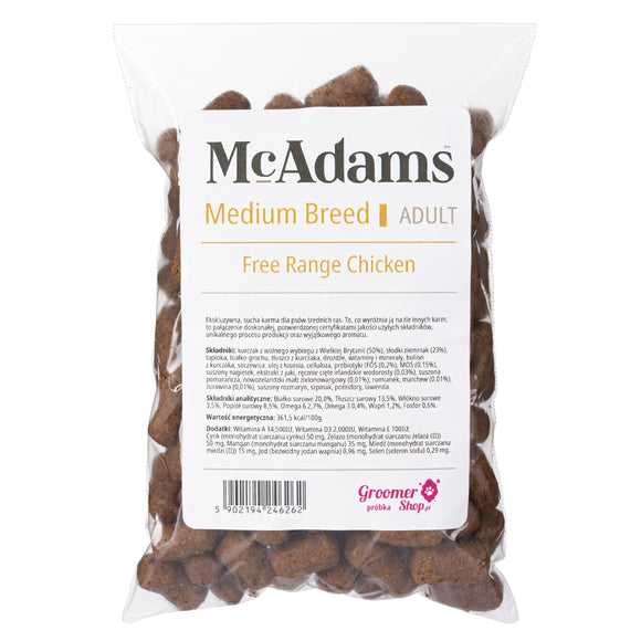 McAdams Medium Breed Baked Dog Food – Free Range Chicken, 100g Sample Pack