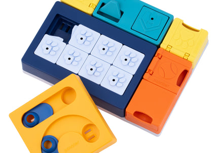 Pawzler Interactive Dog Puzzle Smarty Set – Modular Enrichment Toy, 7-Piece Brain Challenge