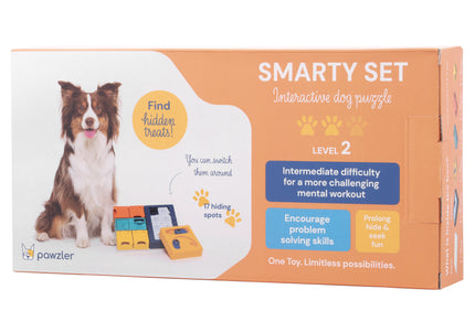Pawzler Interactive Dog Puzzle Smarty Set – Modular Enrichment Toy, 7-Piece Brain Challenge