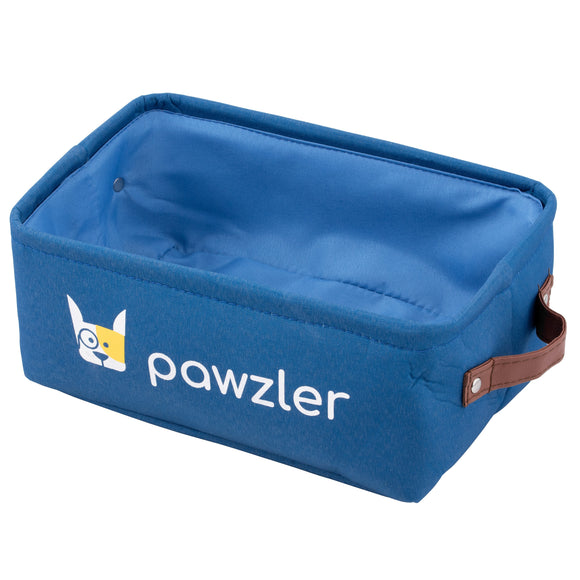 Pawzler Blue Fabric Toy Basket – Spacious 28x20x12cm Storage Organizer, Durable Design