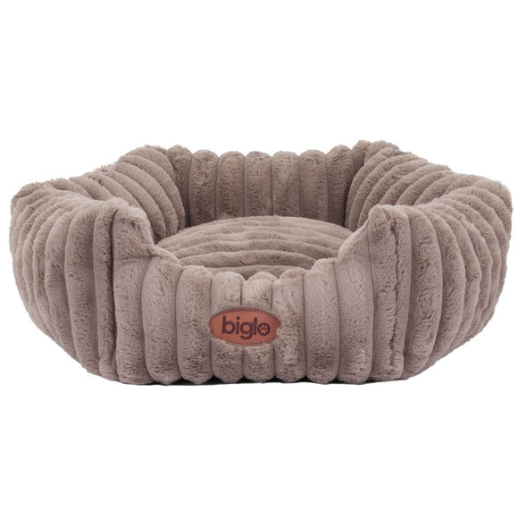 Biglo Cobe Hexagon Mocca Pet Bed – Elegant Soft Coffee-Colored Design, Large Size
