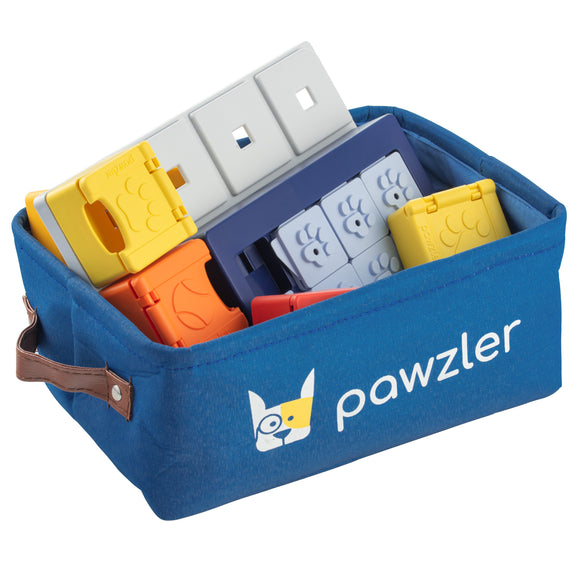 Pawzler Blue Fabric Toy Basket – Spacious 28x20x12cm Storage Organizer, Durable Design