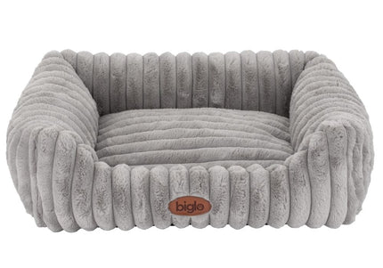 Biglo Cobe Gray Dog Bed Sofa – Comfortable Soft Cushion, Medium Size