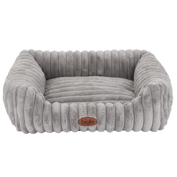 Biglo Cobe Gray Dog Bed Sofa – Comfortable Soft Cushion, Medium Size