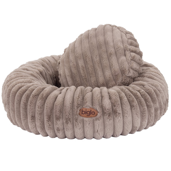 Biglo Cobe Donut Mocca Soft Fluffy Anti-Stress Bed, Coffee Brown, Large Size