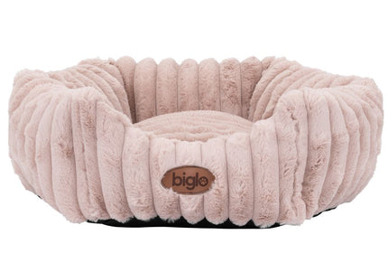 Biglo Cobe Hexagon Pink Pet Bed – Elegant Soft Cushion, Medium Size