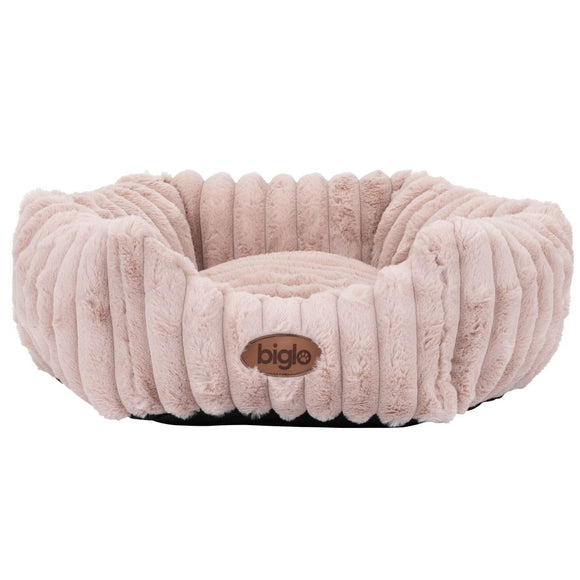 Biglo Cobe Hexagon Pink Pet Bed – Elegant Soft Cushion, Medium Size