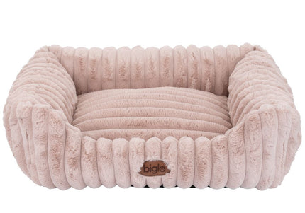 Biglo Cobe Pink Dog Bed Sofa – Comfortable Soft Cushion, Medium Size, Pink