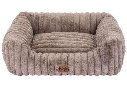 Biglo Cobe Mokka Dog Bed Sofa – Comfortable Soft Cushion, Coffee Color, Medium Size