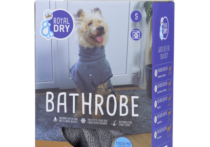 Royal Dry Microfiber Bathrobe – Absorbent Gray Towel Robe, Large, Quick-Dry Comfort