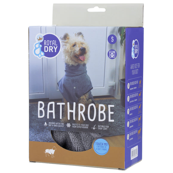 Royal Dry Microfiber Bathrobe – Absorbent Gray Towel Robe, Large, Quick-Dry Comfort