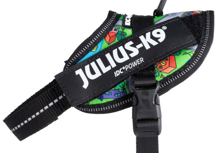 Julius-K9 IDC Powerharness Daycare – Reflective Dog Harness, Colorful Town Pattern, Size 1