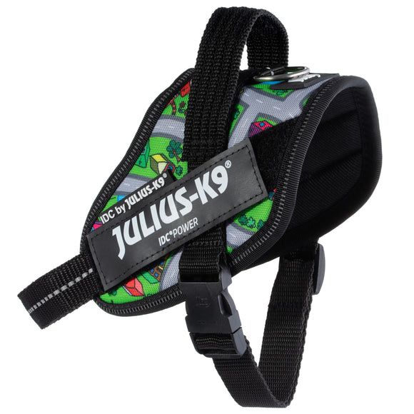 Julius-K9 IDC Powerharness Daycare – Reflective Dog Harness, Colorful Town Pattern, Size 1