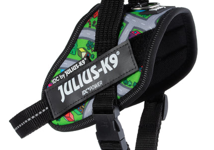 Julius-K9 IDC Powerharness Daycare – Reflective Dog Harness, Colorful Town Pattern, Size 1