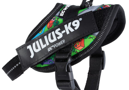 Julius-K9 IDC Powerharness Daycare – Reflective Dog Harness, Colorful Town Pattern, Size 1