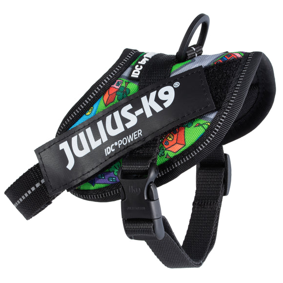 Julius-K9 IDC Powerharness Daycare – Reflective Dog Harness, Colorful Town Pattern, Size 1