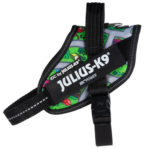 Julius-K9 IDC Powerharness Daycare – Reflective Dog Harness, Colorful Town Pattern, Size 1