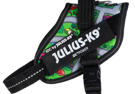 Julius-K9 IDC Powerharness Daycare – Reflective Dog Harness, Colorful Town Pattern, Size 1