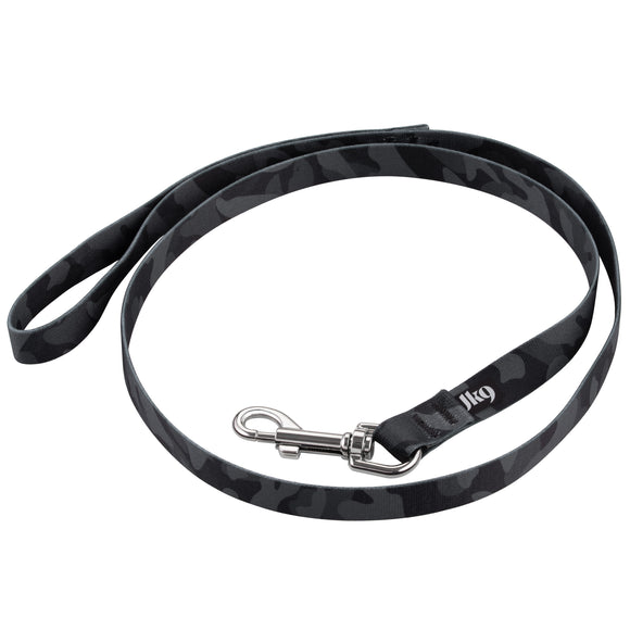 Julius-K9 MoreColor Basic Leash – Night Camo Webbing, 120cm, Durable Black Design