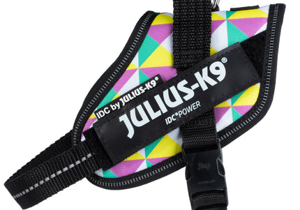 Julius-K9 IDC Powerharness Retro – Reflective Dog Harness with Colorful Triangle Design, Size 0