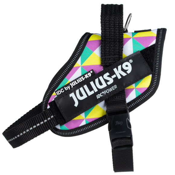 Julius-K9 IDC Powerharness Retro – Reflective Dog Harness with Colorful Triangle Design, Size 0