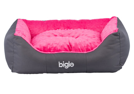 Biglo Milano Minky Pink Dog Bed – Large, Ultra-Soft, Comfortable Plush Design