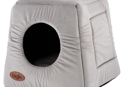 Biglo Roma Trio Gray Multifunctional Pet Bed and House, 40x40x38cm, Cozy Design